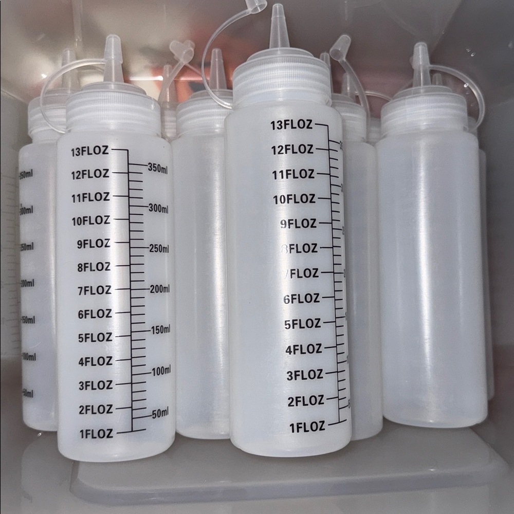 Case of Clear Squeeze Bottles for Kitchen